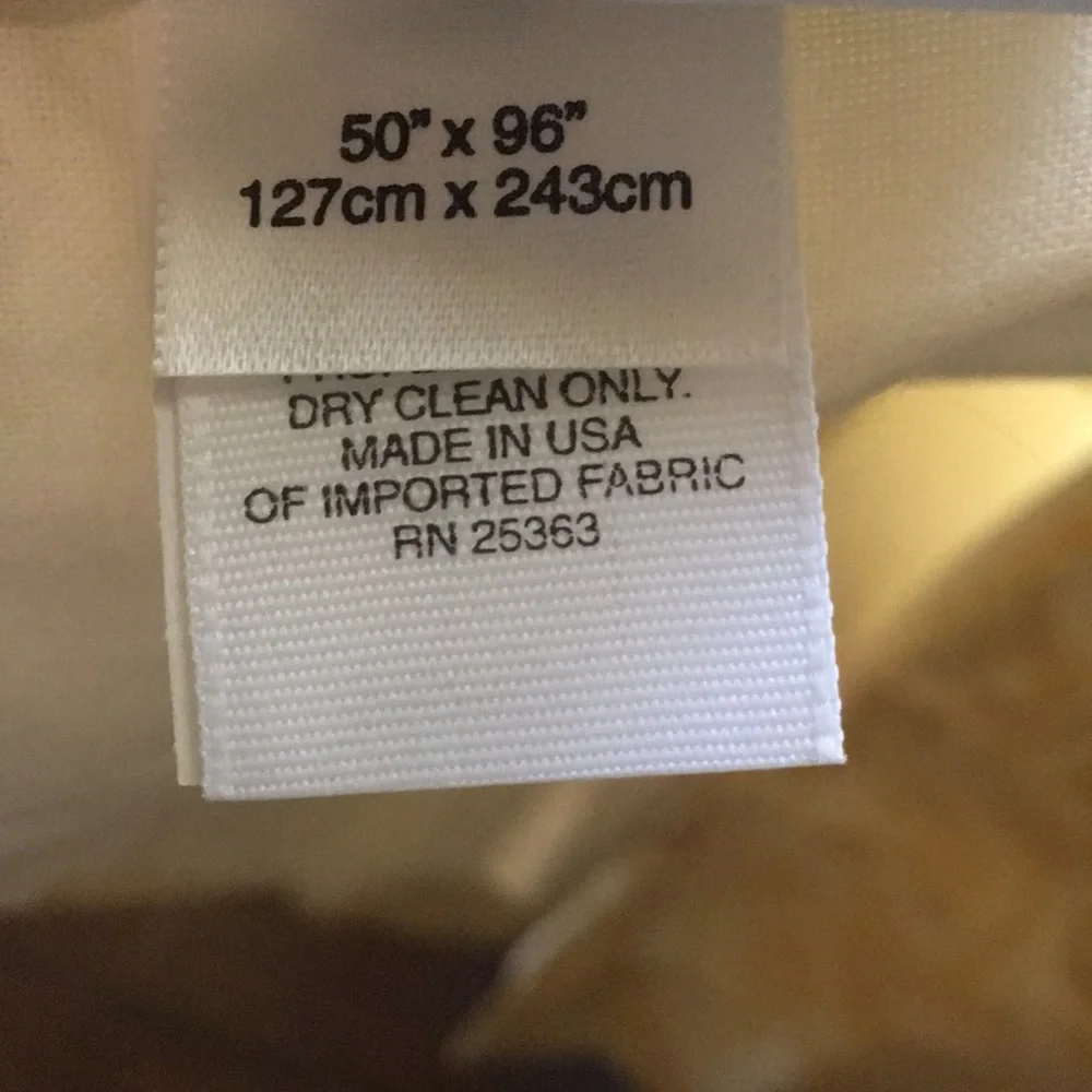 (1) 108” Restoration Hardware Linen Damask Drapery